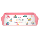 Les Tr&eacute;sors De Lily [A2541] &ndash; mitmev&auml;rviline roosa 'Ma Super Nounou' melamiinist koogialus - 30. 5x15 cm Heleroosa