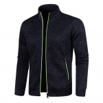 S&uuml;gistalvine meeste t&otilde;mblukuga kootud pikkade varrukatega &otilde;huke ka&scaron;miirist moodne top kampsun L must