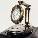 Antiikne messingist Spenceri kell koos kompassiga, merepinnaga lauakell, messingist laua- ja riiulikell, merekingitused, j&otilde;ulukingid, koopia