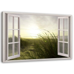 L&otilde;uendiprint Window View Beach Grass 60x40 roheline