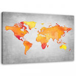 L&otilde;uendiprint Maailmakaart Oranž 60x40 oranž