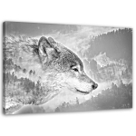 L&otilde;uenditr&uuml;kk Wolf Animal Udu Metsa loodus 60x40 hall v&auml;rv