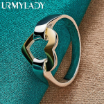 925 Sterling h&otilde;bedane kullast s&uuml;damega s&otilde;rmus 7-10# naiste pulmav&otilde;lu kihlusmood ehted 10