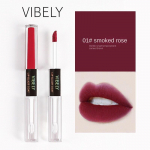 VIBELY Double Head Lip Glaze Mittenakkuv vesine peegelhuuleglasuur vihmamantel huulepulga seadistuskomplekt