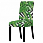 S&ouml;&ouml;gitooli kate Roheline Lehtprint Spandex Stretch istmekatted Elastne tooli kate kodupulmade k&ouml;&ouml;gitoolide jaoks Universal Size