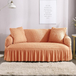 Voldis Seersuckeri diivanikate elutoa jaoks Paks elastne, tugevalt veniv diivani kate 1/2/3/4 istmega diivani tugitooli kate 1 Seater 90-140cm oranž
