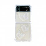 Samsung Galaxy Z Flip 4 3 &uuml;mbrise jaoks, l&auml;bipaistev s&auml;delev kristallliblikas, l&auml;bipaistev p&otilde;rutuskindel kaitse k&otilde;va tagakaane tarvikud For Samsung Z Flip 4