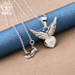 925 h&otilde;bedast AAA tsirkoonist armastuse s&uuml;dametiibade ripatsiga kaelakee ehted 45cm