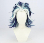 Anime Tokyo Revengers Taiju Shiba Cosplay Parukas Segatud Sinine L&uuml;hike Kuumakindel Juustega Tahapoole Kammitud S&uuml;nteetiline Juustest Parukad One Size beež
