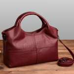 Kvaliteetne naistekott Pehmest PU-nahast k&auml;ekott Naiste s&otilde;numikott Tugev &otilde;lakott veinipunane v&auml;rv