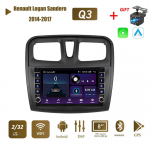 Android Renault Logan Sandero 2014-2017 jaoks koos nupunupuga auto CarPlay raadio video multimeedia GPS-m&auml;ngija 2+32 GB 1+16GB