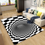 3D Vortex Illusion Area vaip, elutoa magamistoa vaip, abstraktne geomeetriline optiline sissep&auml;&auml;su uksematt, libisemiskindel p&otilde;randamatt 120x160cm