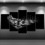 Klassikaline malem&auml;ng valge must plakat, 5 tk l&otilde;uendipilt, tr&uuml;kitud seinakunst, l&otilde;uendimaaling, elutoa seinakaunistus, raamita 20x35cm*2 20x45cm*2 20x55cm*1