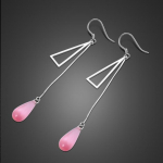 New Fashion Punk Lihtne \U007Froose Gold k&otilde;rvar&otilde;ngad Naine 100 % 925 Sterling h&otilde;bedast pika osaga tutiripatsiga roosad kristallk&otilde;rvar&otilde;ngad valge