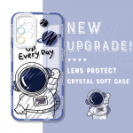 P&otilde;rutuskindel Joonisfilm Astronaut Kristall&uuml;mbris T&auml;ielik Katvus Kaamera Kaitse L&auml;bipaistev Pehme Telefoni&uuml;mbris Samsungile Samsung A02