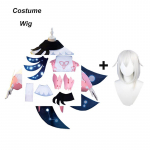 Anime Paimon Cosplay Kost&uuml;&uuml;mid M&auml;ngu Paimon Cosplay Parukas T&auml;iskasvanutele Unisex M&auml;ngu R&otilde;ivad Halloweeni Peo Kost&uuml;&uuml;mid L-(Suit+Wig)