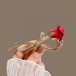 Mood Red Rose Butterfly Tutt Juuksen&otilde;el Naistele Retro Elegantne &Uuml;hes&otilde;naline juuksen&otilde;el hobusesaba Pandlaga Juukseklambrid Juukseaksessuaarid