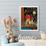 5D DIY Teemantmaali Suur seente ristpiste komplekt Mosaiik Teemanttikandid Roos T&auml;is&uuml;mmargune/ruudukujuline puur Kodukaunistus Round 30x40cm