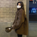 Talvine uus lambavillane mantel Naiste paksendatud suur soe pl&uuml;&uuml;smantel M tumepruun v&auml;rv