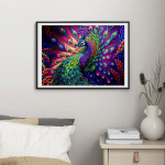 5D DIY Teemantmaali Paabulinnu Ristpistes Komplekt Mosaiik Teemanttikandid Roos T&auml;is&uuml;mmargune/ruudukujuline puur Kodukaunistus Round 30x40cm