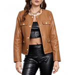 Naiste nahkjakk, elegantne nahkjakk, t&ouml;&ouml;ks vabaaja nahkjakk, elegantne nahast bleiser, pidulik pidulik jope XXL parkkoor/pruun