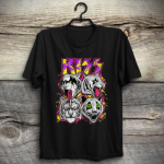 Kiss Band White Tigers Paul Stanley Gene Simmons Peter Criss Ace Frehley Unisex T-s&auml;rk S