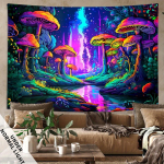 Salap&auml;rased seenemetsataimed Fluorestseeruvad mustavalgusvaibad seinavaibad Monster seinavaibad magamistoa, elutuppa 95x73cm