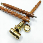 Stylish  Look Brass Telescope Handle Walking Stick Walking Cane For Seniors, Old age Peoples, Trekking, Hiking