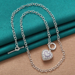 URMYLADY 925 h&otilde;bedane s&uuml;damega AAAAA tsirkoonist ripatsiga kaelakee naistele pulmapeo moeehted 50cm