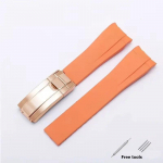 20 mm 21 mm esmaklassiline silikoonrihm Rolexi allveelaeva jaoks DAYTONA GMT Yacht-Master seeria tarvikud Asenduskella k&auml;ev&otilde;ru Orange-R 20mm no logo