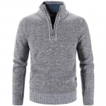 2024. aasta talvine meeste fliisist paksem kampsun, poolt&otilde;mblukuga, k&otilde;rge kaelusega soe pullover Kvaliteetne meeste &otilde;huke kootud villane kampsun 3Xl XL helehall v&auml;rv