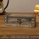 Antiikne lukuga juuksen&otilde;elakarp + vintage puidust kaelakee ehtekarp hoiukarp + kandiline puidust karbi fotograafia rekvisiidid 21.6cm