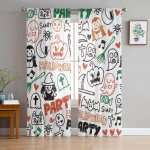 Halloweeni element pulgakujulised t&uuml;llkardinad elutoa kaunistamiseks Moodne &scaron;ifoonist l&auml;bipaistev k&ouml;&ouml;gikardin 135W x 114H(cm)