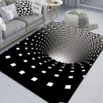 Stereoskoopiline Vortex Illusion vaip libisemiskindel p&otilde;randapinna vaip Abstraktne geomeetriline tr&uuml;kis Optiline kodu elutuba magamistoa uksematt 120x160cm