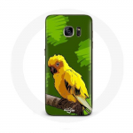 &Uuml;mbris Samsung Galaxy S6 Yellow Parakeet Birds rohelise taustaga