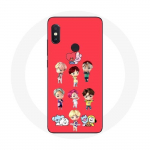 &Uuml;mbris Xiaomi Redmi Note 5 Pro BTS TinyTAN Animation BT21 plakati jaoks