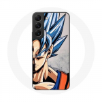 Coque pour Samsung Galaxy S21 FE Anime Dragon Ball Goku Cheveux bleu