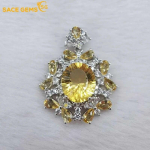 SACE GEMS ripats naistele 925 sterling h&otilde;be 10*12mm naturaalne tsitriin ripats kaelakee pulmapeo peened ehted kingitused kollane