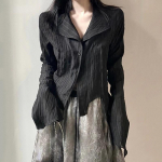 Karrrami gooti must s&auml;rk tume esteetiline pluus Naiste ebaregulaarne disainriided Emo Alt riided Grunge topsid Y2k S must