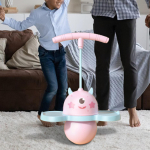 Pogo pall k&auml;epidemega Harjutus pulgah&uuml;pe tasakaalutunde treenimine, p&otilde;rgatamine roosa