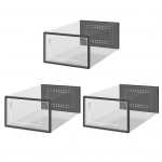 3 tk. L&auml;bipaistev kingade hoiukarp Virnastatav ventilatsiooniauk Halva l&otilde;hna &auml;rahoidmine Suur mahutavus k&uuml;lguksega Kodu k&otilde;rged kontsad tossud korraldaja puhas/must