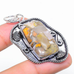 Natural Bumblebee Jasper Gemstone 925 Sterling Silver Gift Pendant 2.36 n1n70