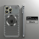 Metallist soojust hajutav telefoni&uuml;mbris iPhone'i 13 12 14 15 Pro Max Plus jaoks Magnet-alumiiniumkate Magsafe telefonile IPHON 14 15 Pro Promax iPhone 14 Pro Max must