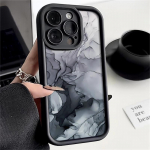 iPhone 16 15 14 Pro Max 13 Pro 12 Mini 11 XR XS jaoks p&otilde;rutuskindel marmormustriga matt TPU pehme kate iPhone 14 Plus must