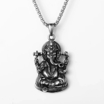 Ganesha Elephant God Kaelakee V&otilde;imas Amulett Hinduism Mehed Naised V&otilde;luv roostevabast terasest ripats kett Ehted Vintage Aksessuaarid Kingitused x1