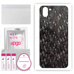 apgo Protective Skin Sticker for the back compatible with Sharp Aquos R2, Wrap Film, Foil, Vinyl - Pattern Carbon Black Pixel