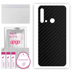 apgo Protective Skin Sticker for the back compatible with Huawei nova 5i, Wrap Film, Foil, Vinyl - Pattern Carbon Black