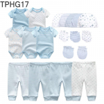 KIDDIEZOOM 19 tk/komplekt vasts&uuml;ndinu kost&uuml;&uuml;mid+p&uuml;ksid+kindad+m&uuml;tsid, 100% puuvillane prindiga unisex beebit&uuml;druku poisiriided vasts&uuml;ndinud kingitus 9-12Months