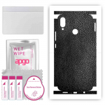 apgo Protective Skin Sticker for the back+sides compatible with Huawei nova 3i, Full Wrap Film, Foil, Vinyl - Pattern Black Leather