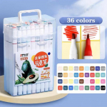 12/18/24/36/48 tk V&auml;rvid Kunstimarkerid Akvarellpintsli pliiats Kahe otsaga pintsliga pliiatsid Joonistus Maalimine Sketch Marker Pliiatsid Kunstitarbed lastele 36 Colors